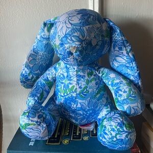 Lilly Pulitzer collectible Blue Floral Plush Bunny Stuffed Animal